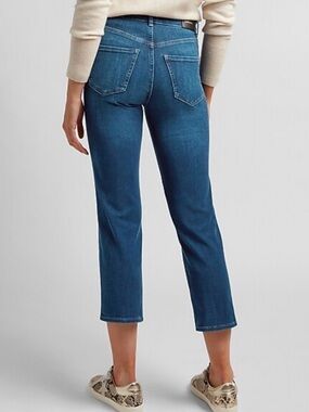 Express High Waist Hyper Stretch Straight Jeans, Dark Rinse